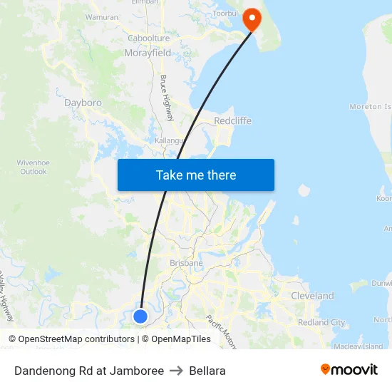 Dandenong Rd at Jamboree to Bellara map