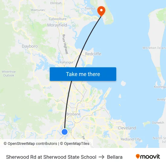 Sherwood Rd at Sherwood State School to Bellara map