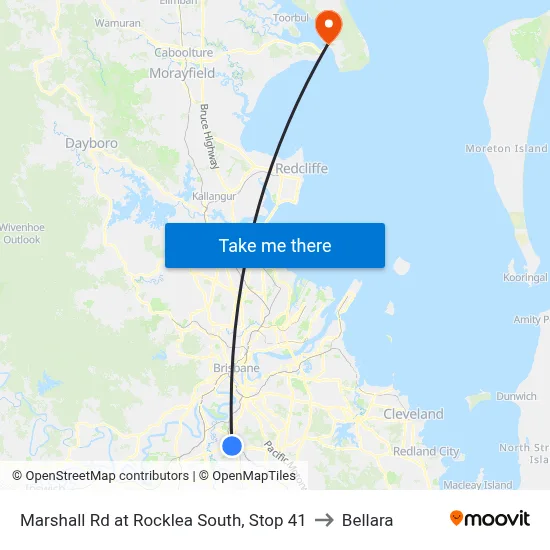 Marshall Rd at Rocklea South, Stop 41 to Bellara map