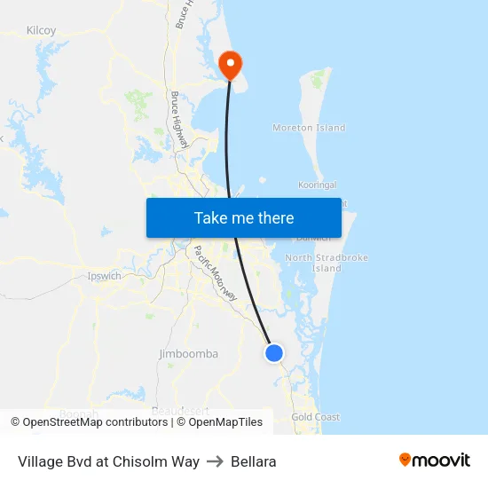 Village Bvd at Chisolm Way to Bellara map