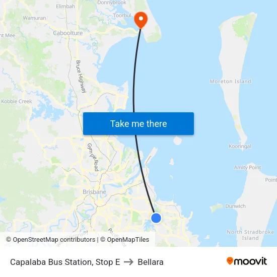 Capalaba Bus Station, Stop E to Bellara map