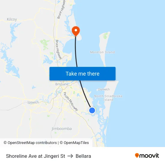Shoreline Ave at Jingeri St to Bellara map