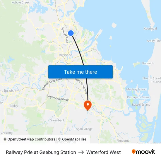Railway Pde at Geebung Station to Waterford West map