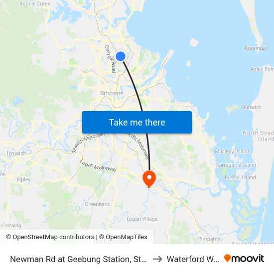 Newman Rd at Geebung Station, Stop 51 to Waterford West map