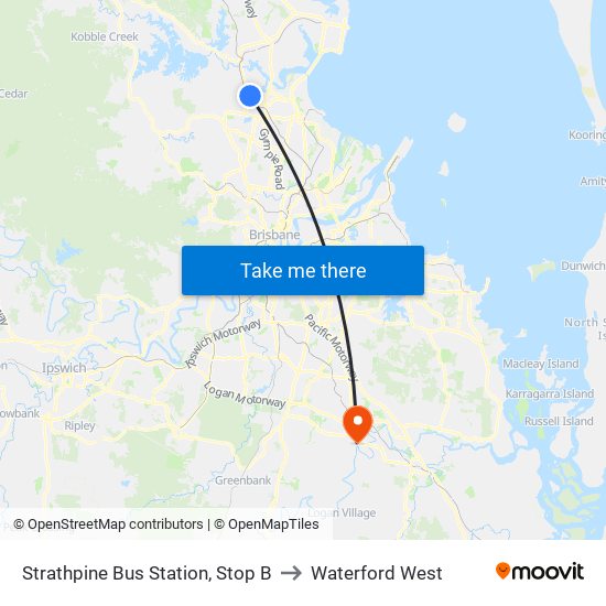 Strathpine Bus Station, Stop B to Waterford West map