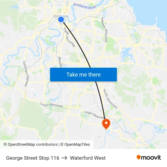 George Street Stop 116 to Waterford West map