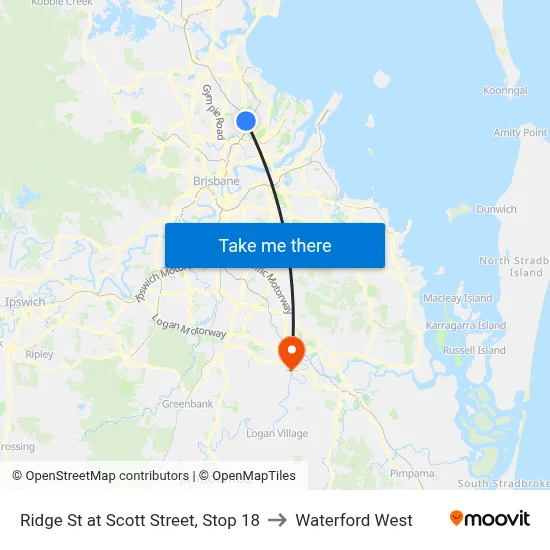 Ridge St at Scott Street, Stop 18 to Waterford West map