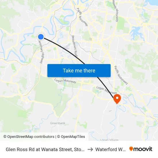 Glen Ross Rd at Wanata Street, Stop 54 to Waterford West map