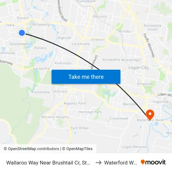 Wallaroo Way Near Brushtail Cr, Stop 61 to Waterford West map
