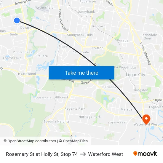 Rosemary St at Holly St, Stop 74 to Waterford West map