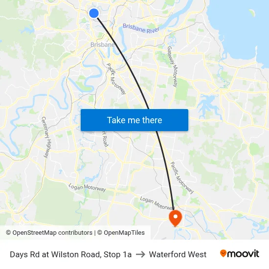 Days Rd at Wilston Road, Stop 1a to Waterford West map
