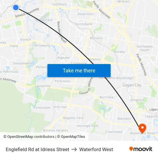 Englefield Rd at Idriess Street to Waterford West map