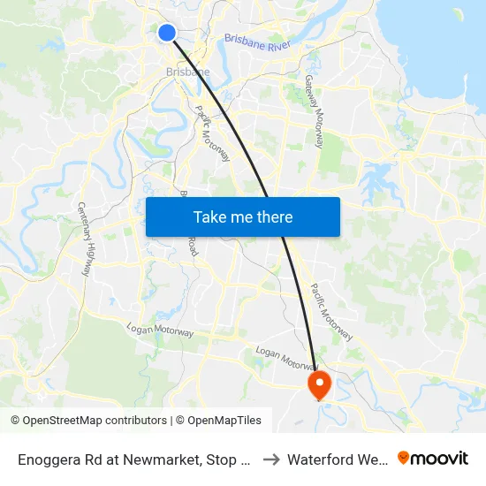 Enoggera Rd at Newmarket, Stop 20 to Waterford West map