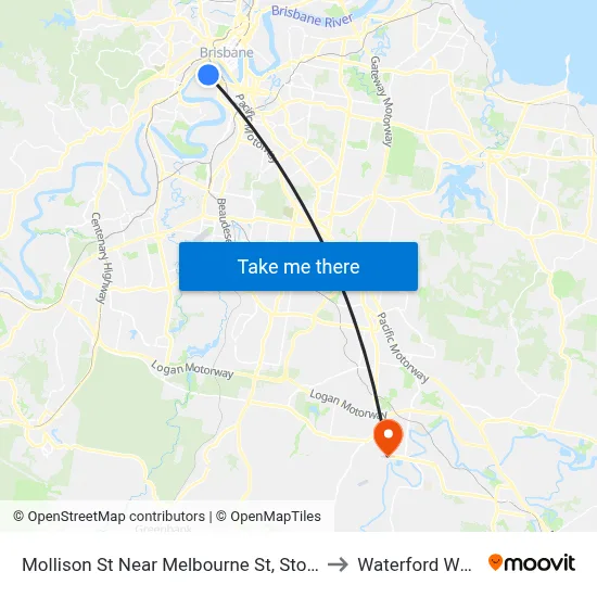 Mollison St Near Melbourne St, Stop 5 to Waterford West map