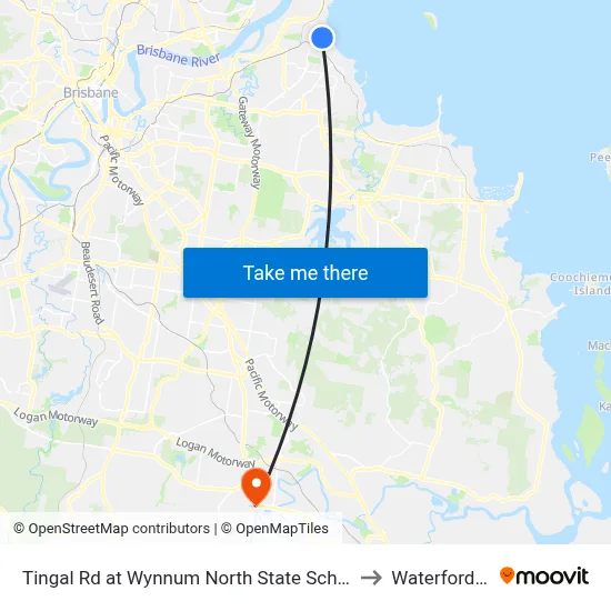 Tingal Rd at Wynnum North State School, Stop 10/5 to Waterford West map