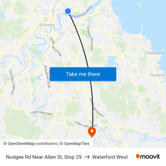 Nudgee Rd Near Allen St, Stop 29 to Waterford West map