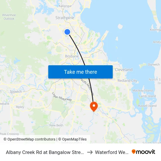 Albany Creek Rd at Bangalow Street to Waterford West map