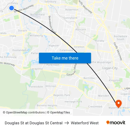 Douglas St at Douglas St Central to Waterford West map