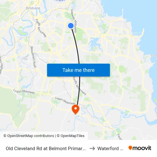 Old Cleveland Rd at Belmont Primary School to Waterford West map