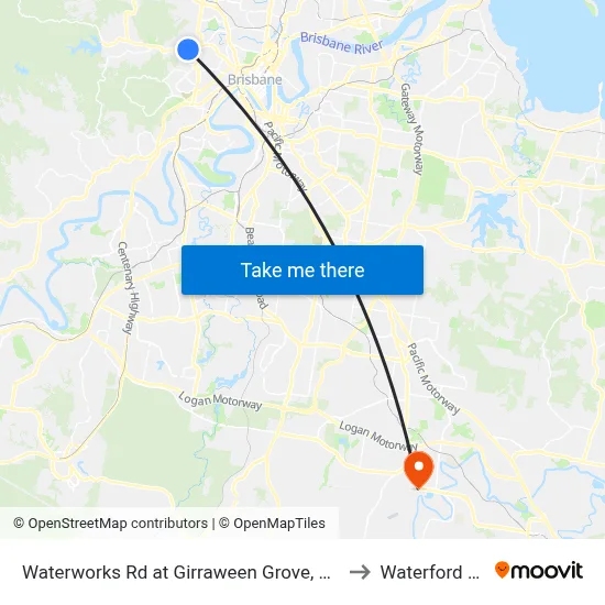 Waterworks Rd at Girraween Grove, Stop 21/22 to Waterford West map
