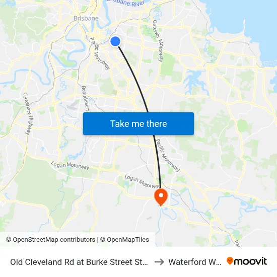 Old Cleveland Rd at Burke Street Stop 25 to Waterford West map