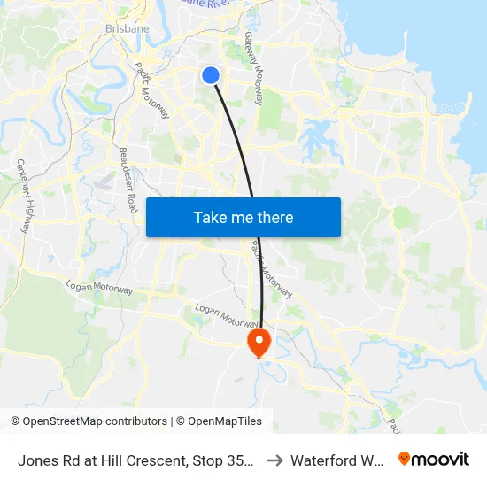 Jones Rd at Hill Crescent, Stop 35/36 to Waterford West map