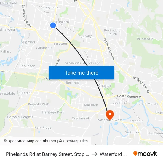 Pinelands Rd at Barney Street, Stop 70/71 to Waterford West map