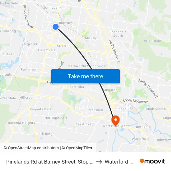 Pinelands Rd at Barney Street, Stop 70/71 to Waterford West map