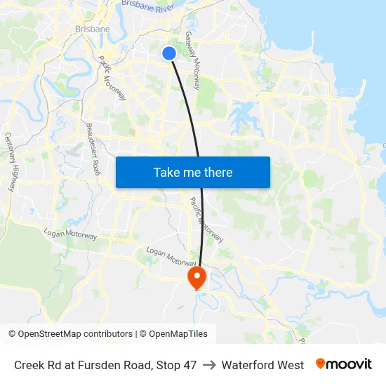 Creek Rd at Fursden Road, Stop 47 to Waterford West map