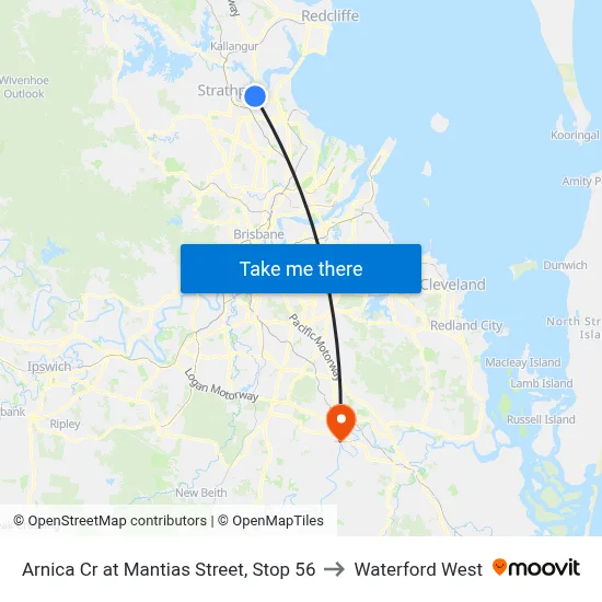 Arnica Cr at Mantias Street, Stop 56 to Waterford West map
