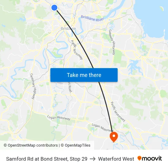 Samford Rd at Bond Street, Stop 29 to Waterford West map