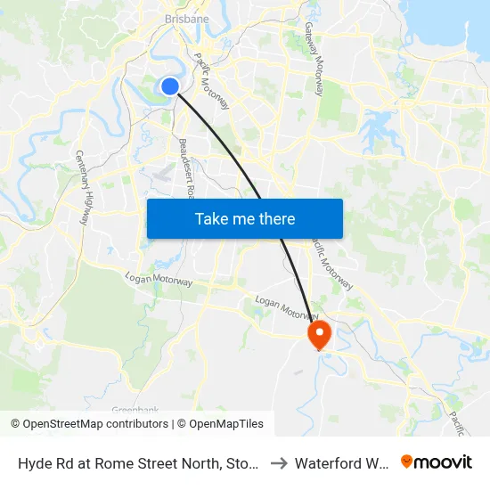 Hyde Rd at Rome Street North, Stop 27 to Waterford West map