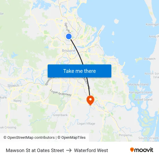 Mawson St at Oates Street to Waterford West map