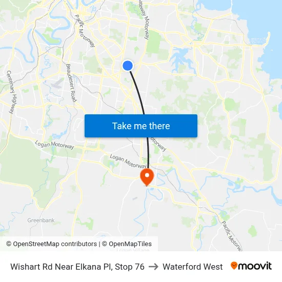 Wishart Rd Near Elkana Pl, Stop 76 to Waterford West map