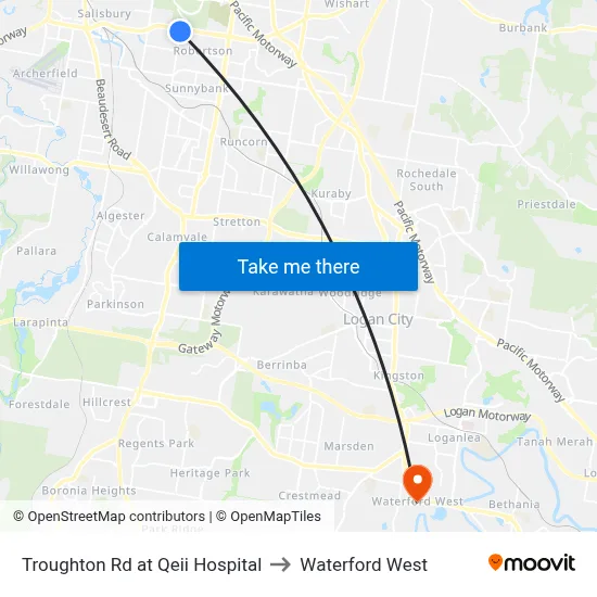 Troughton Rd at Qeii Hospital to Waterford West map