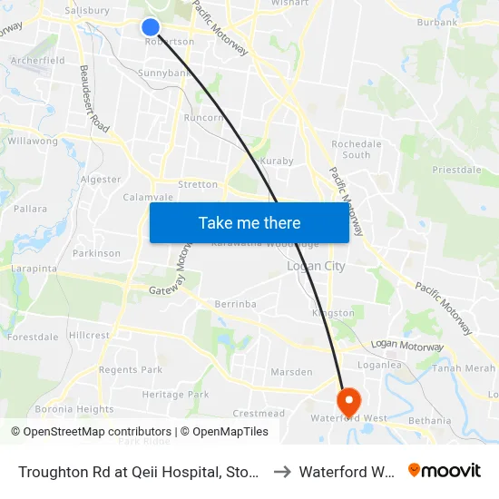 Troughton Rd at Qeii Hospital, Stop 37 to Waterford West map