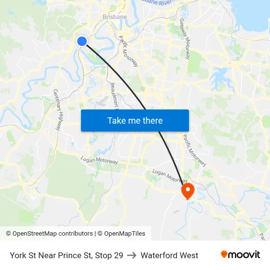 York St Near Prince St, Stop 29 to Waterford West map