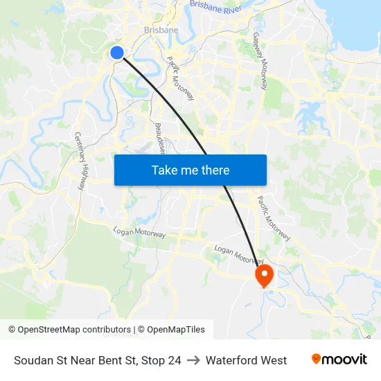 Soudan St Near Bent St, Stop 24 to Waterford West map