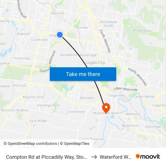 Compton Rd at Piccadilly Way, Stop 28 to Waterford West map