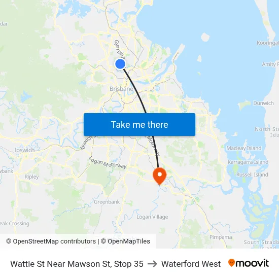 Wattle St Near Mawson St, Stop 35 to Waterford West map