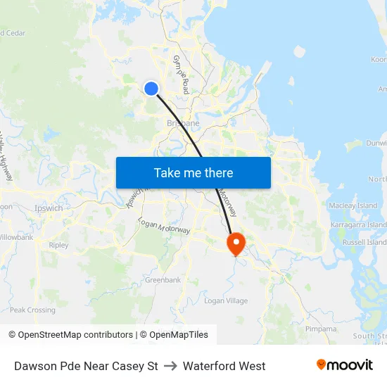 Dawson Pde Near Casey St to Waterford West map