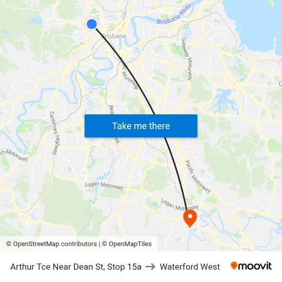 Arthur Tce Near Dean St, Stop 15a to Waterford West map