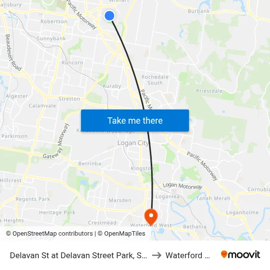 Delavan St at Delavan Street Park, Stop 85 to Waterford West map