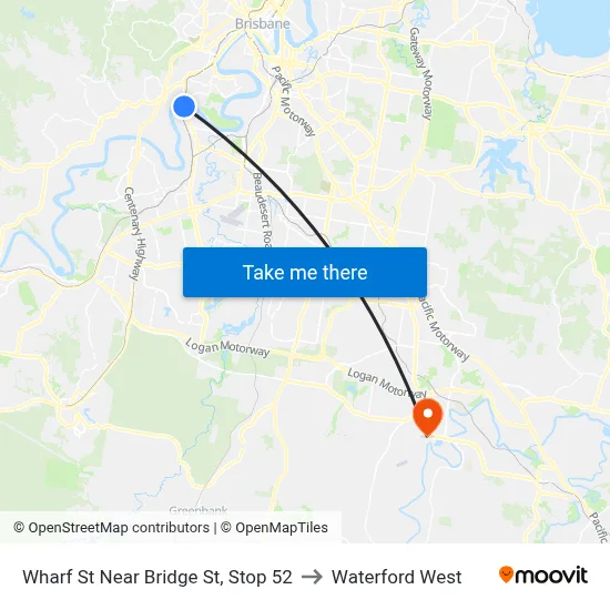 Wharf St Near Bridge St, Stop 52 to Waterford West map