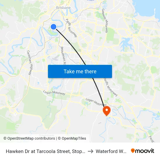 Hawken Dr at Tarcoola Street, Stop 27 to Waterford West map