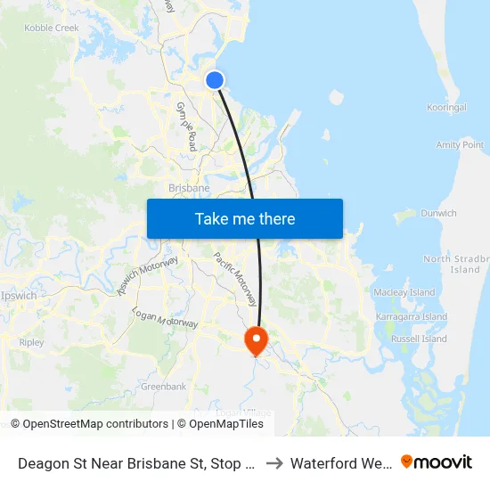 Deagon St Near Brisbane St, Stop 37 to Waterford West map