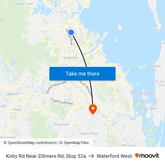Kirby Rd Near Zillmere Rd, Stop 52a to Waterford West map