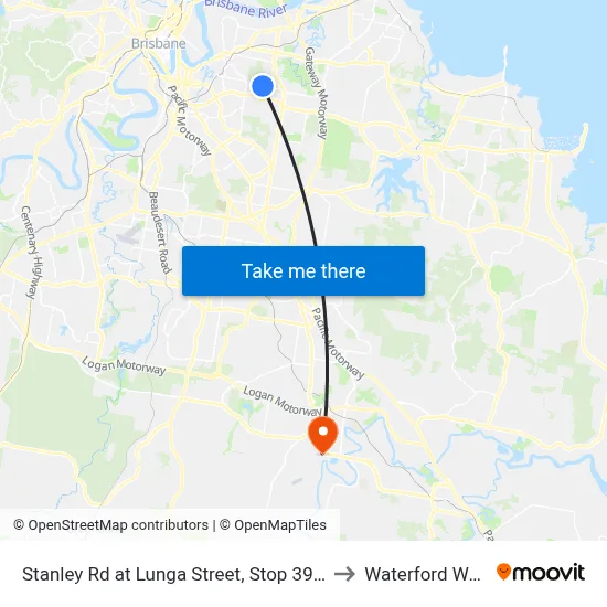 Stanley Rd at Lunga Street, Stop 39/40 to Waterford West map
