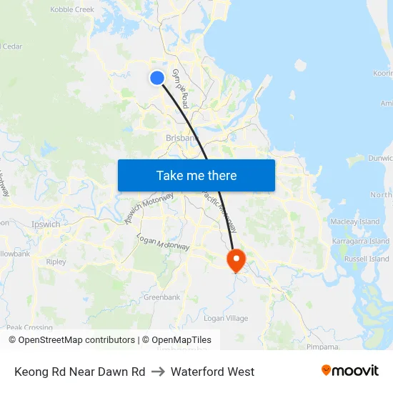 Keong Rd Near Dawn Rd to Waterford West map