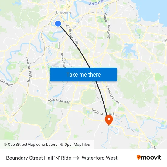 Boundary Street Hail 'N' Ride to Waterford West map
